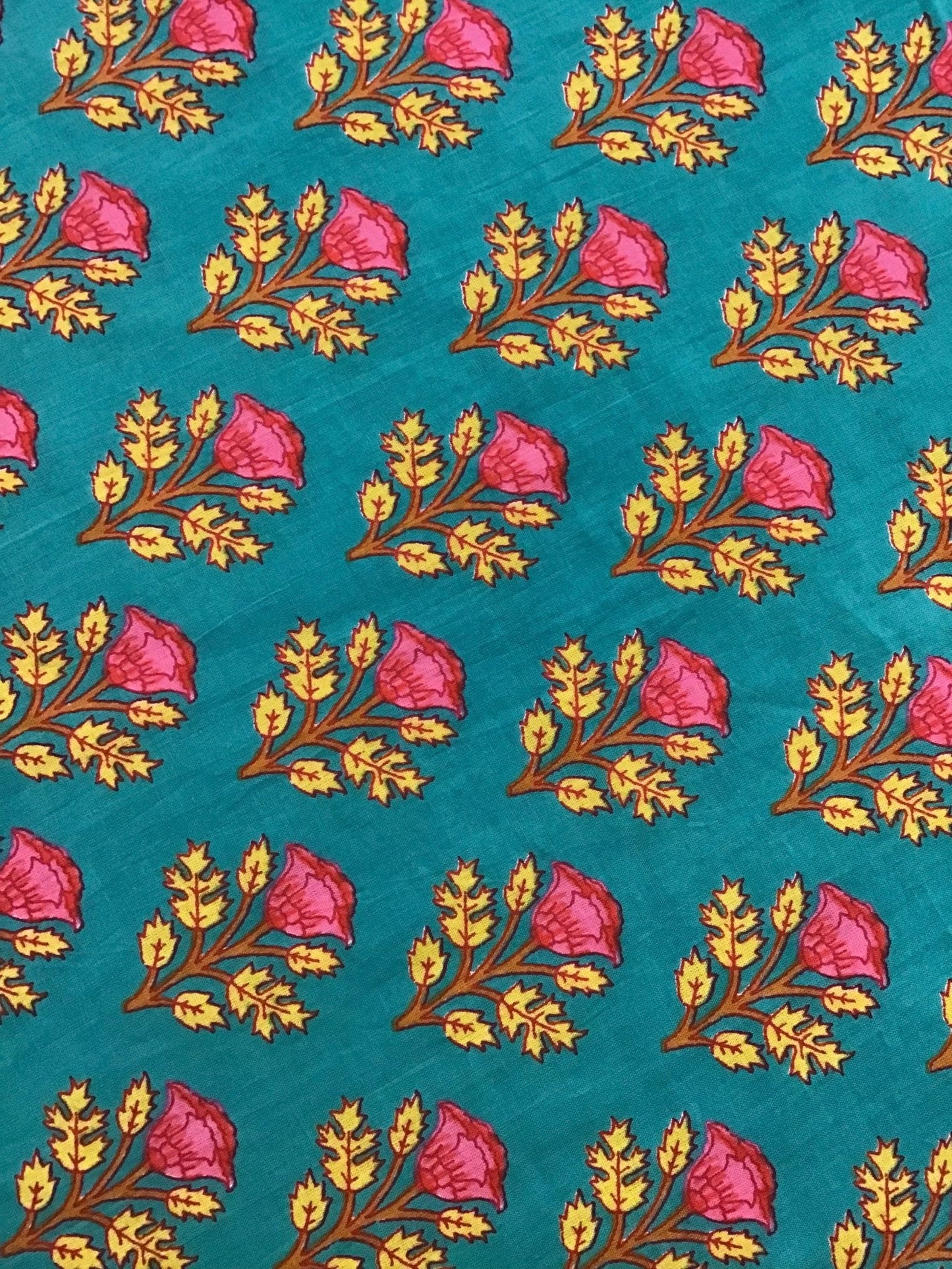All over small tulip print Screen Printed Fabric 100% Cotton - Violet Elizabeth - Haberdashery