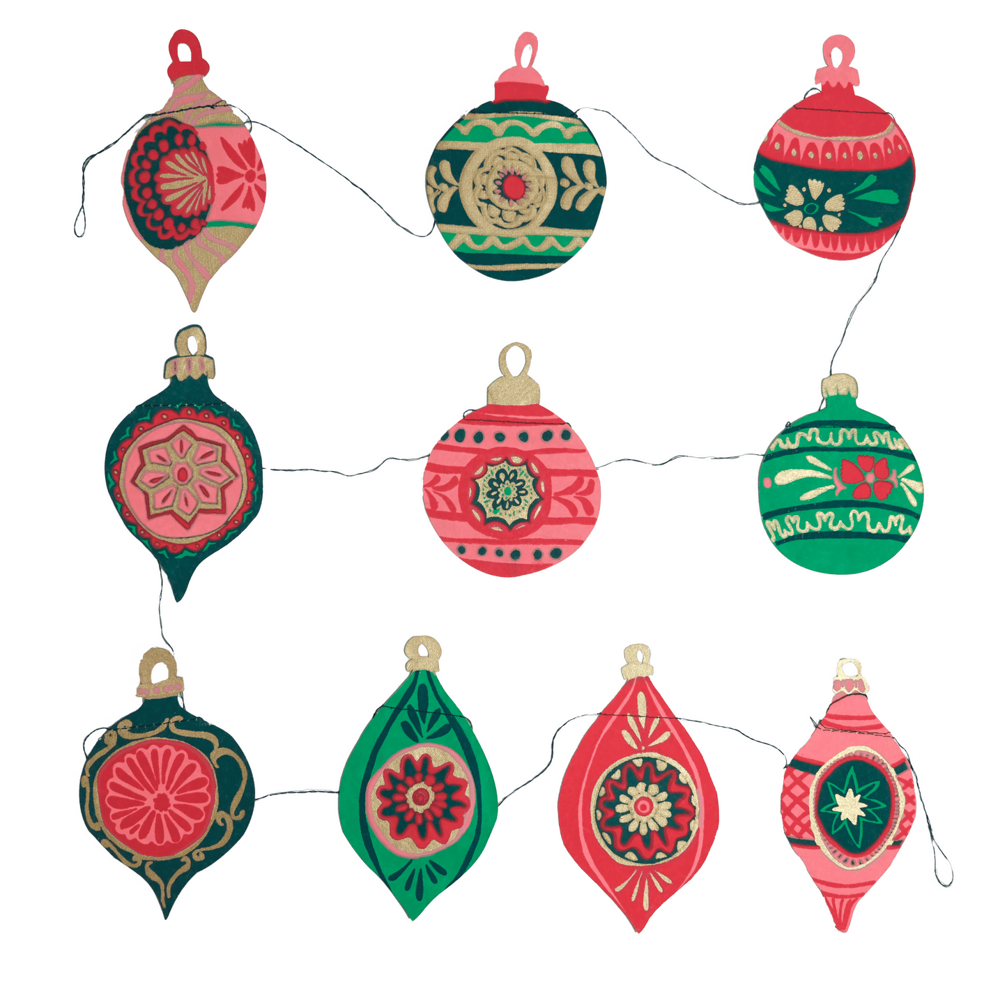 Baubles Sewn Garland - Violet Elizabeth -
