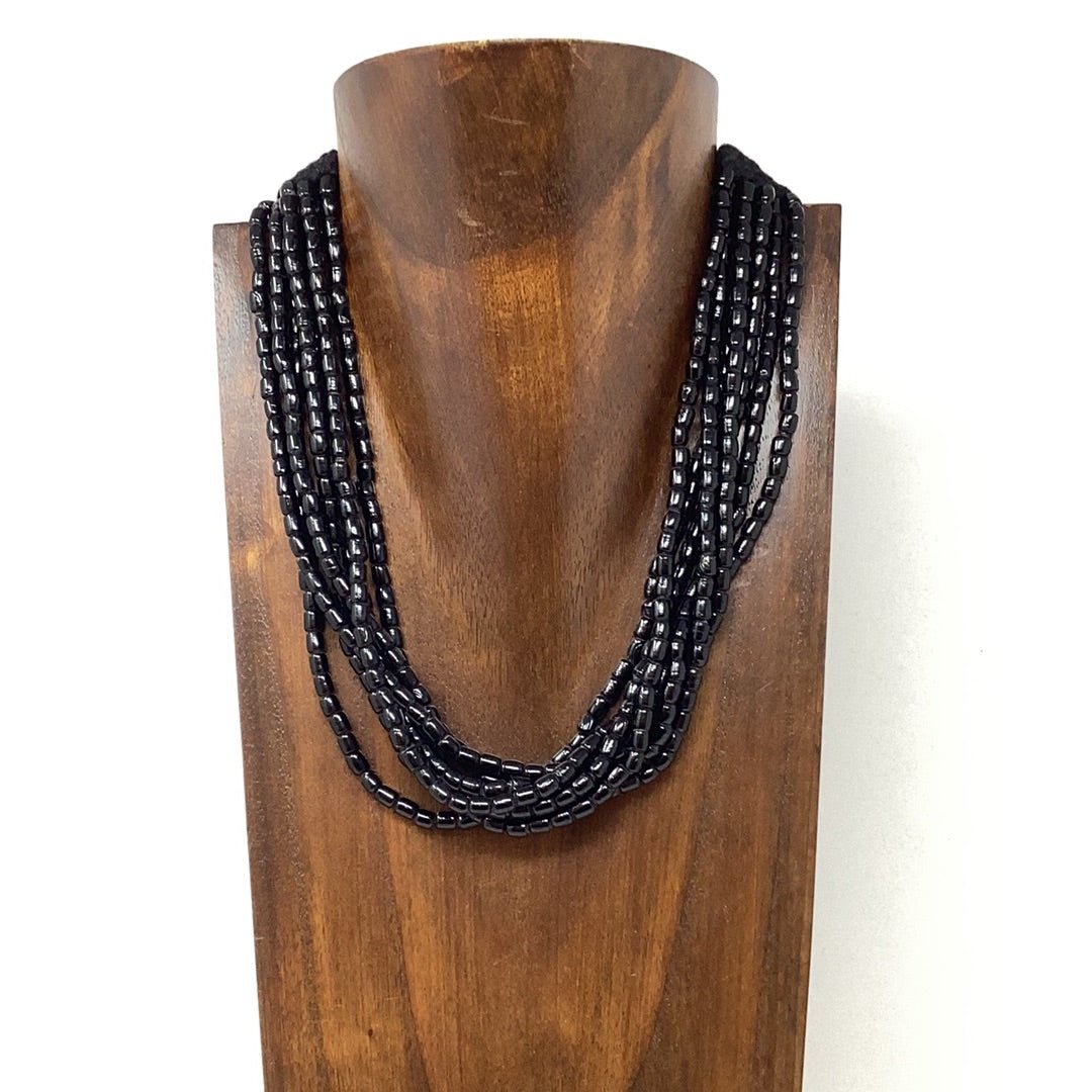 Black beaded necklace - Violet Elizabeth - Jewellery