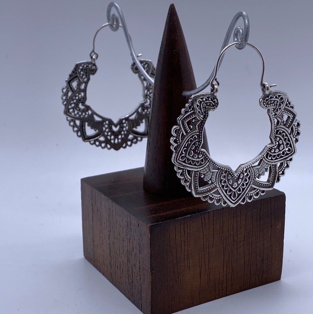 Brass & Silver Doilley earring - Violet Elizabeth - Jewellery