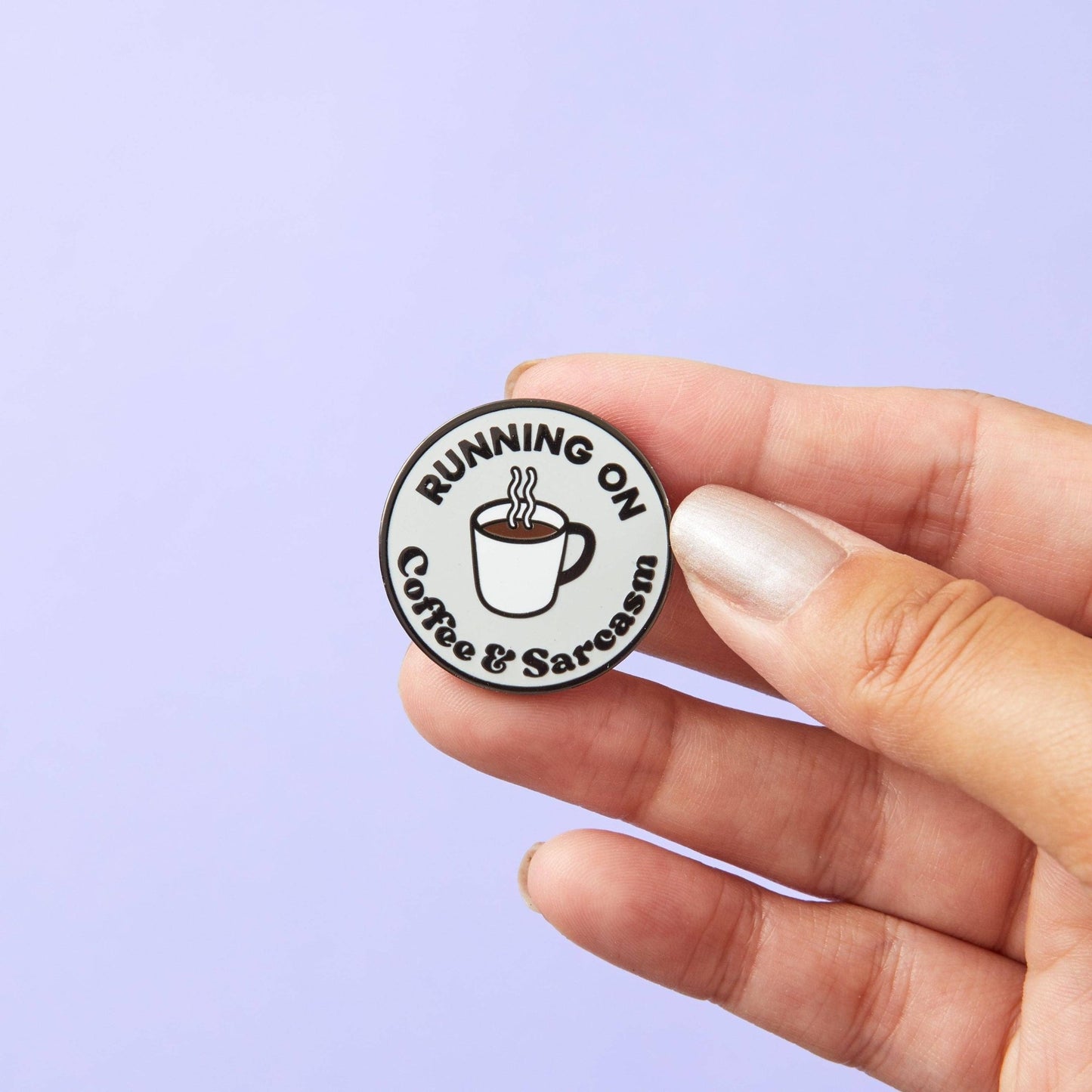 Coffee & Sarcasm Enamel Pin - Violet Elizabeth - Jewellery