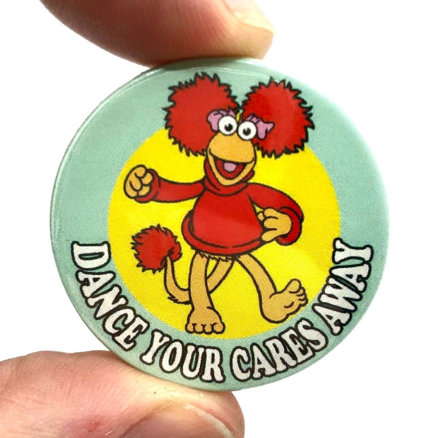 Dance Your Cares Away Button Pin Badge - Violet Elizabeth -