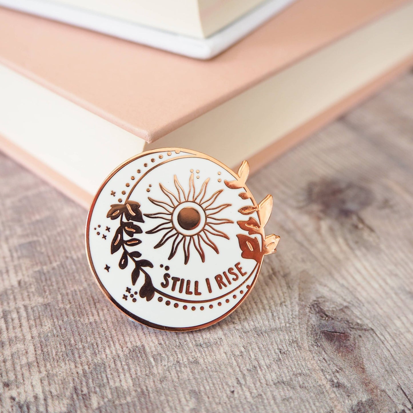 Dr Maya Angelou™ Still I Rise Sun - Gold Enamel Pin Badge - Violet Elizabeth - Apparel & Accessories