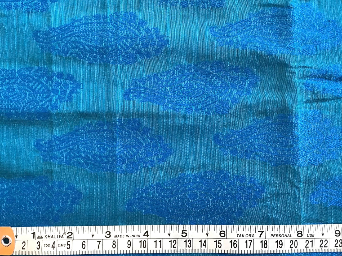Hand woven blue/green brocade - Violet Elizabeth - Haberdashery