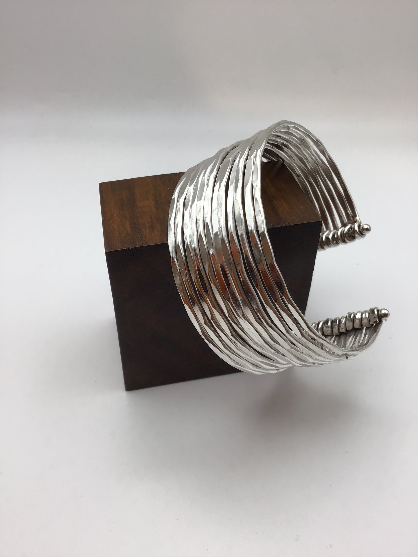 Hand tapped cuff (medium): Brass and Silver Plated Brass - Violet Elizabeth