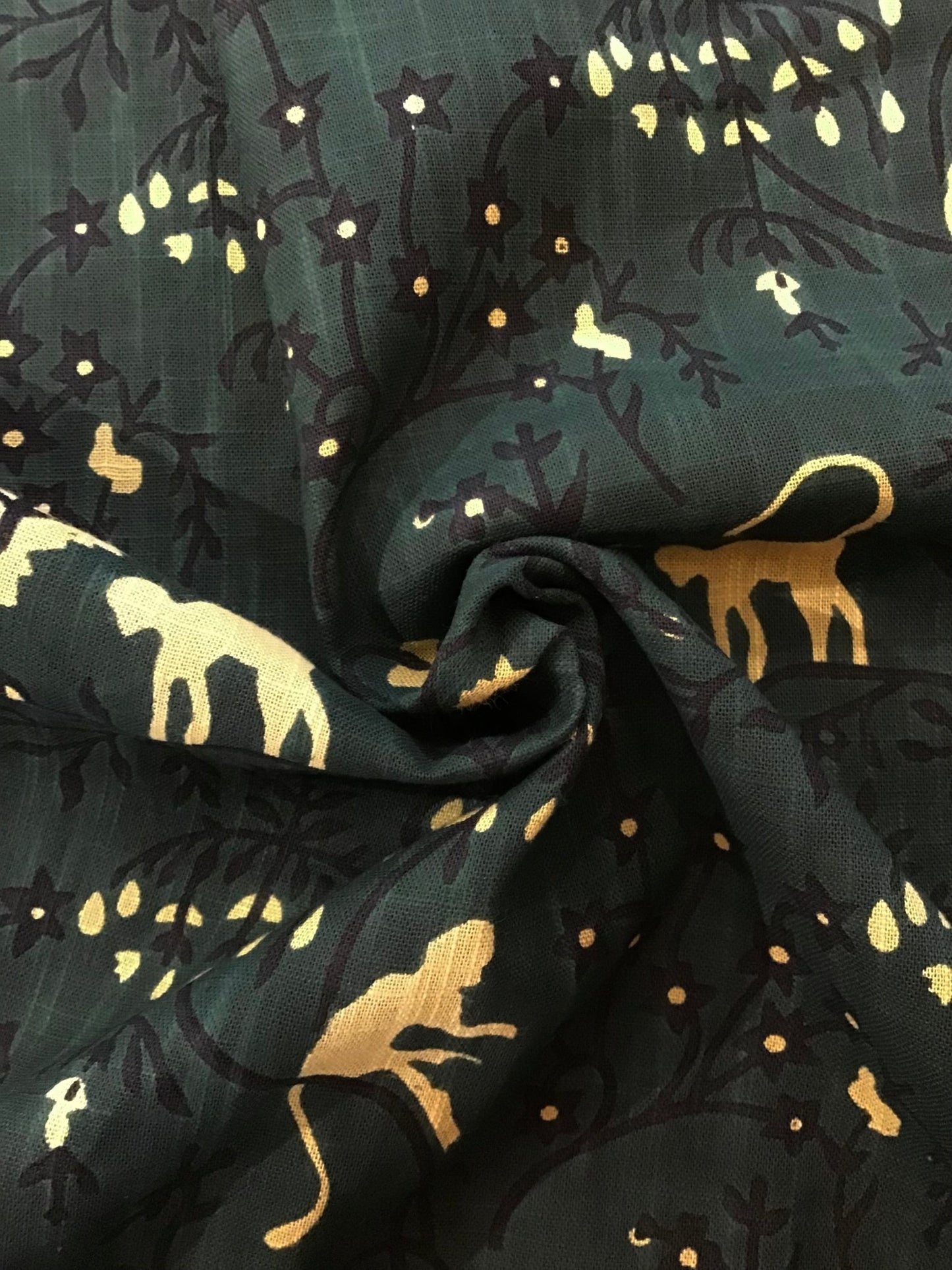 Jungle monkey Screen Printed Fabric 100% Cotton - Violet Elizabeth - Haberdashery