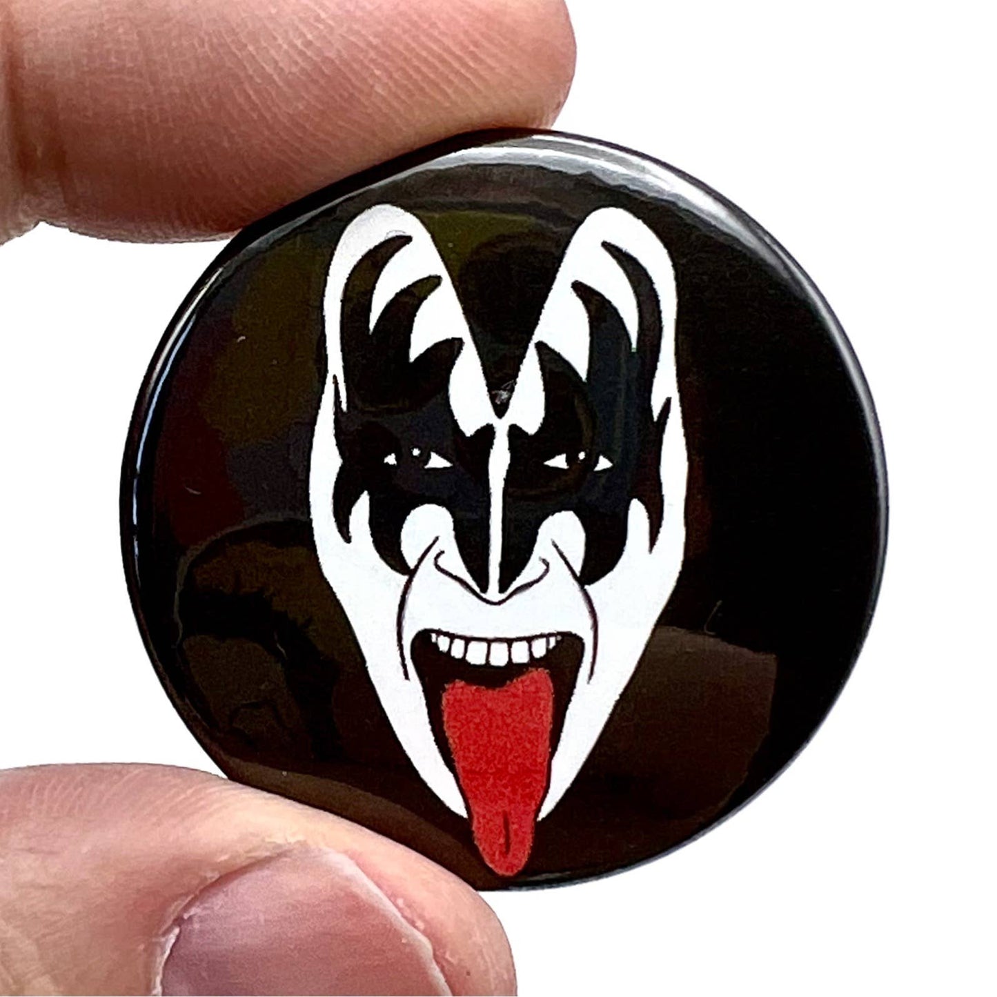 Kiss Rock Inspired Button Pin Badge - Violet Elizabeth -
