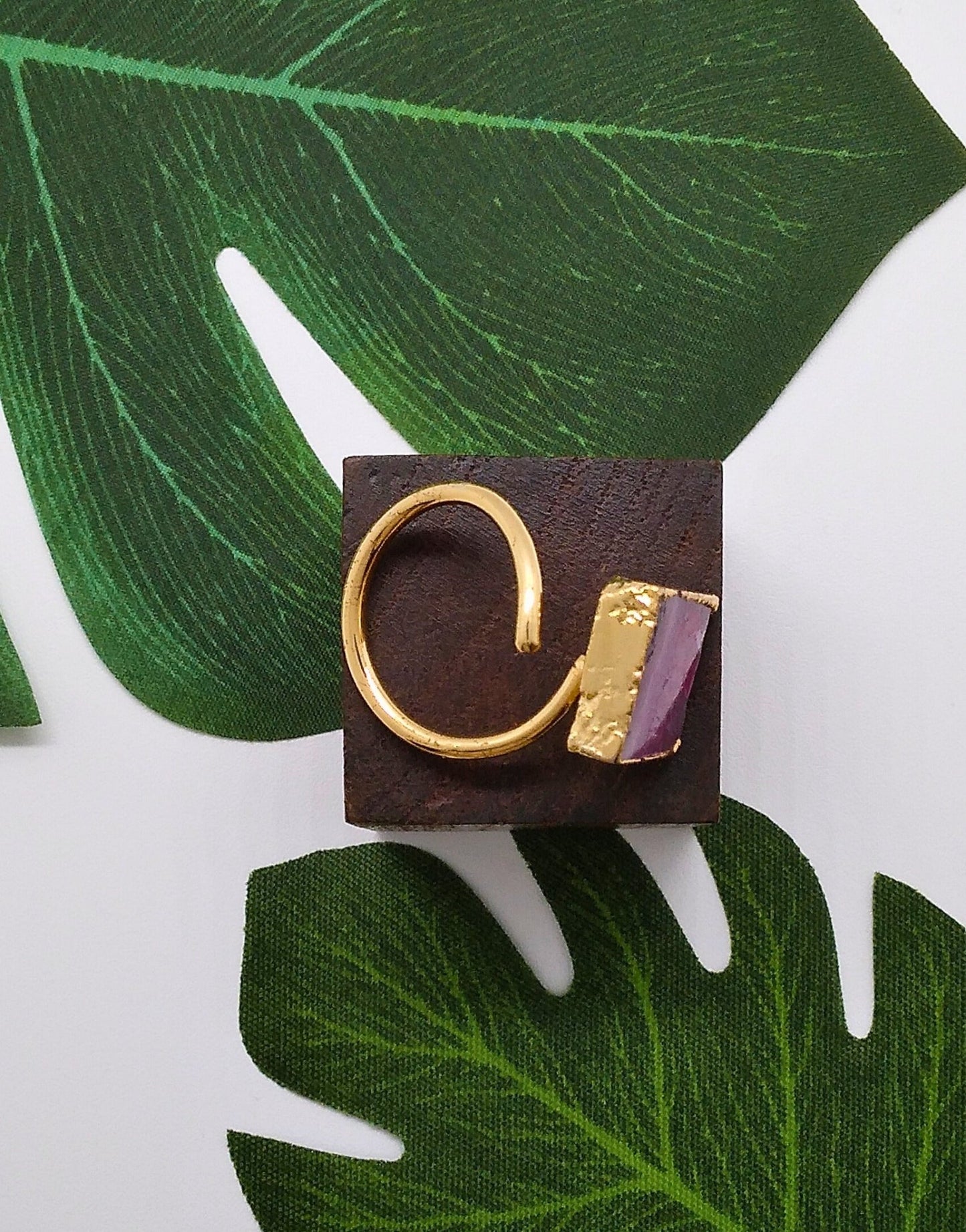 Magenta Agate Swirl Ring - Violet Elizabeth - Jewellery