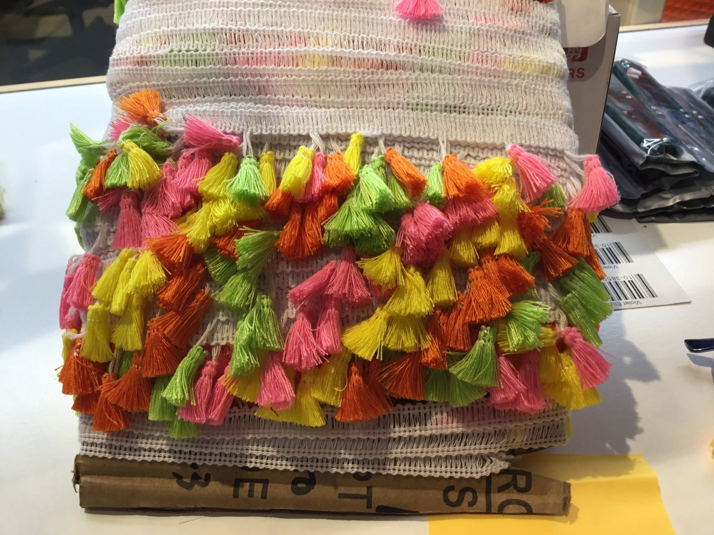 Multi coloured tassel fringe 40mm - Violet Elizabeth - Haberdashery