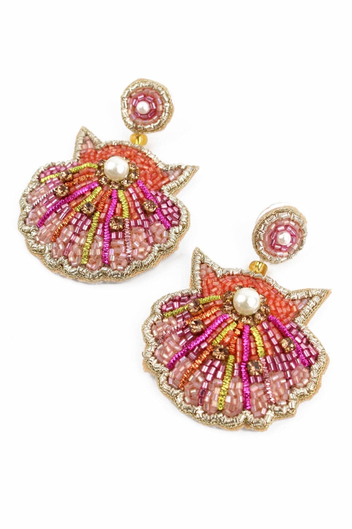 PINK SHELL EARRINGS - Violet Elizabeth -