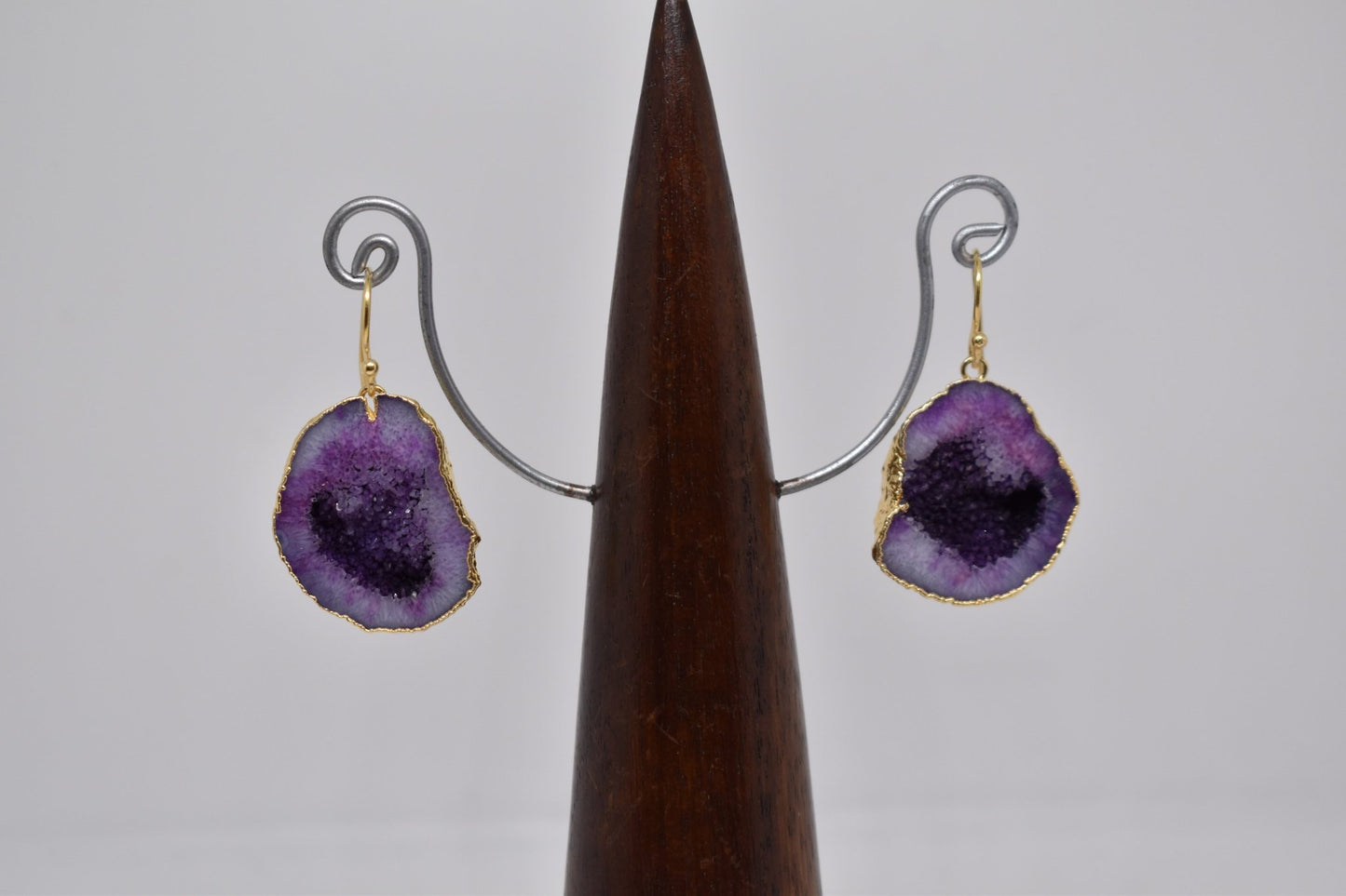 Purple Geode Druzy Earrings - Violet Elizabeth - Jewellery
