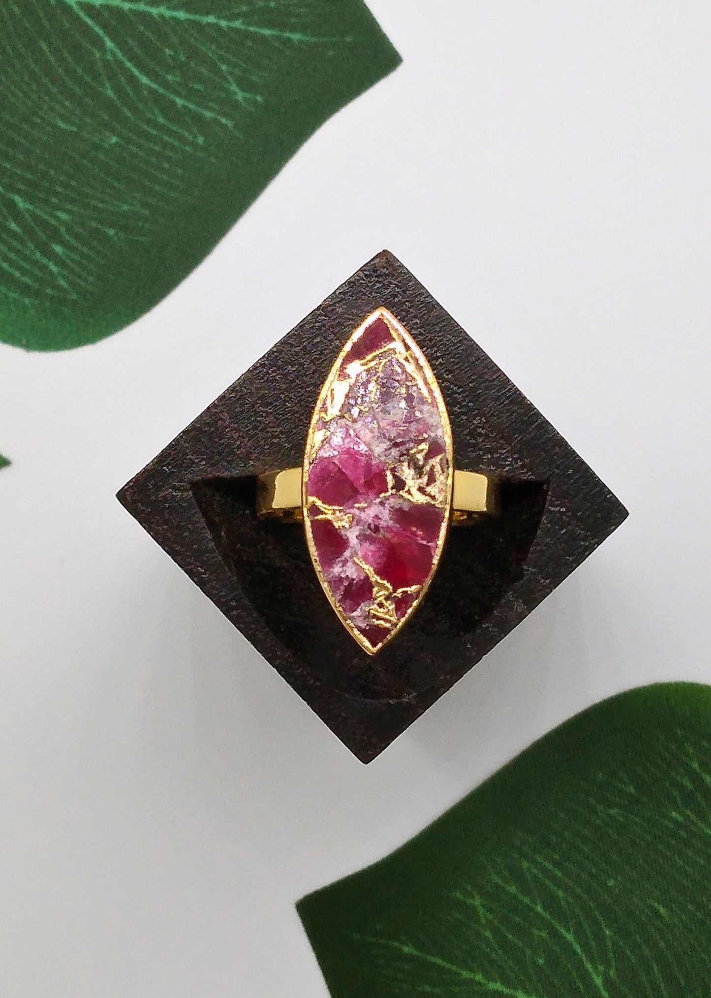 Red Jasper Crackle Ring - Violet Elizabeth - Jewellery