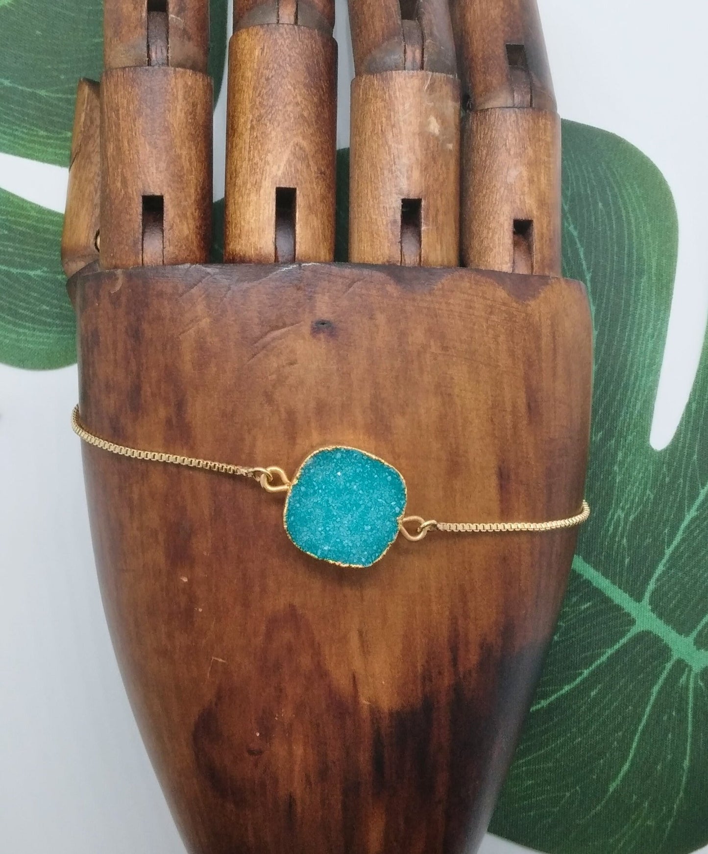 Sea Green Sugar Druzy Bracelet - Violet Elizabeth - Jewellery