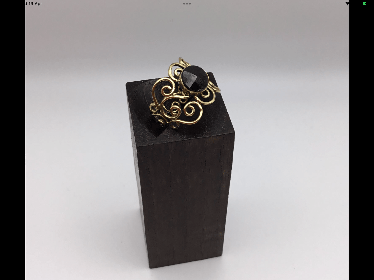 Bohemian Brass Scroll ring: Various Stones - Violet Elizabeth - Jewellery
