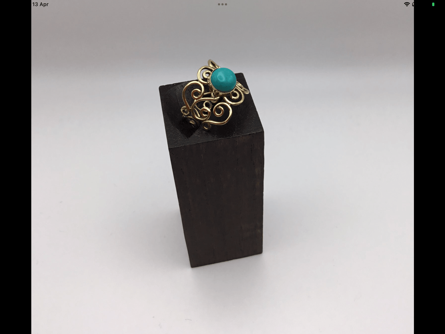 Bohemian Brass Scroll ring: Various Stones - Violet Elizabeth - Jewellery