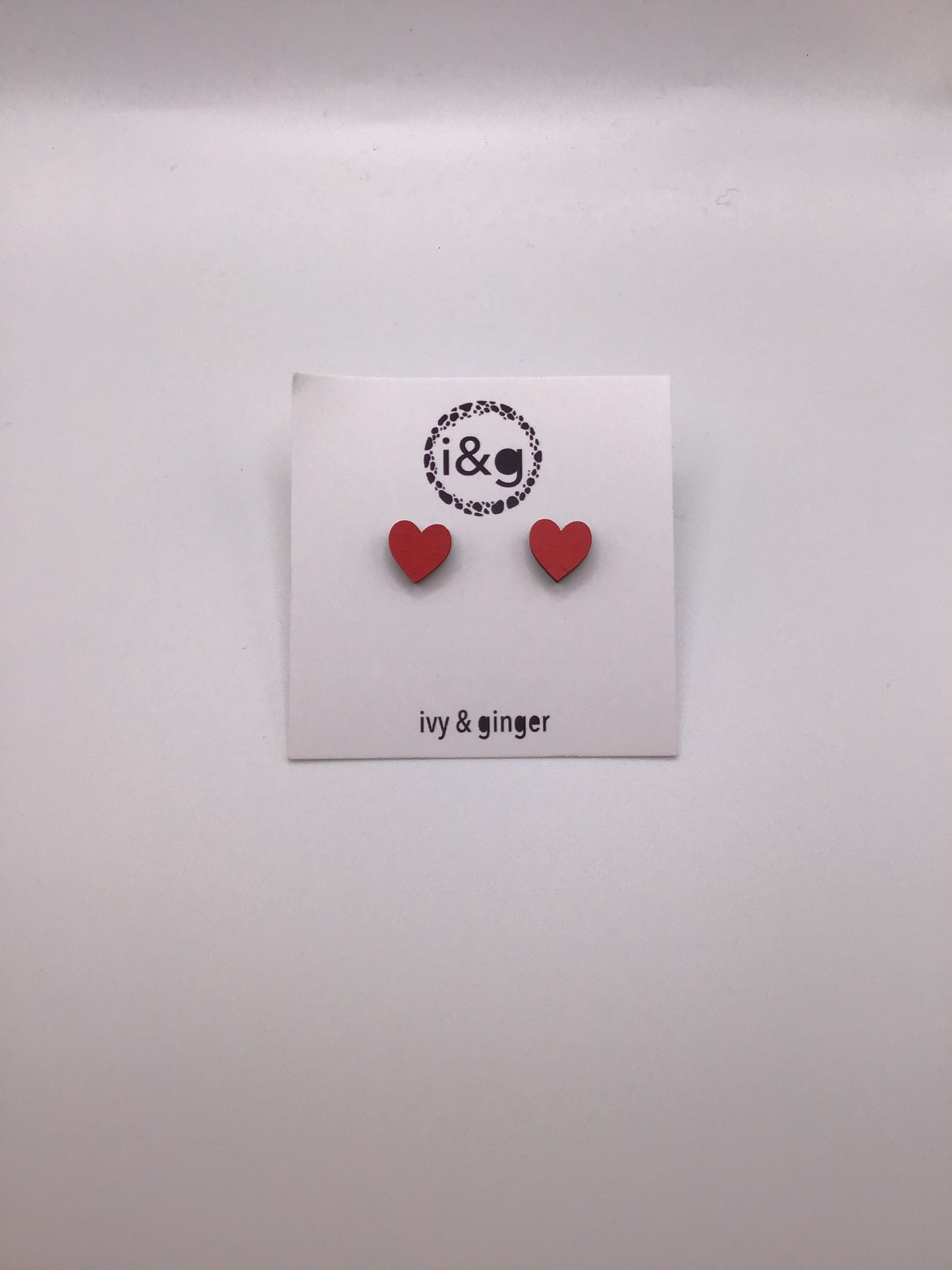 Bright Red Heart Studs: Mini - Violet Elizabeth