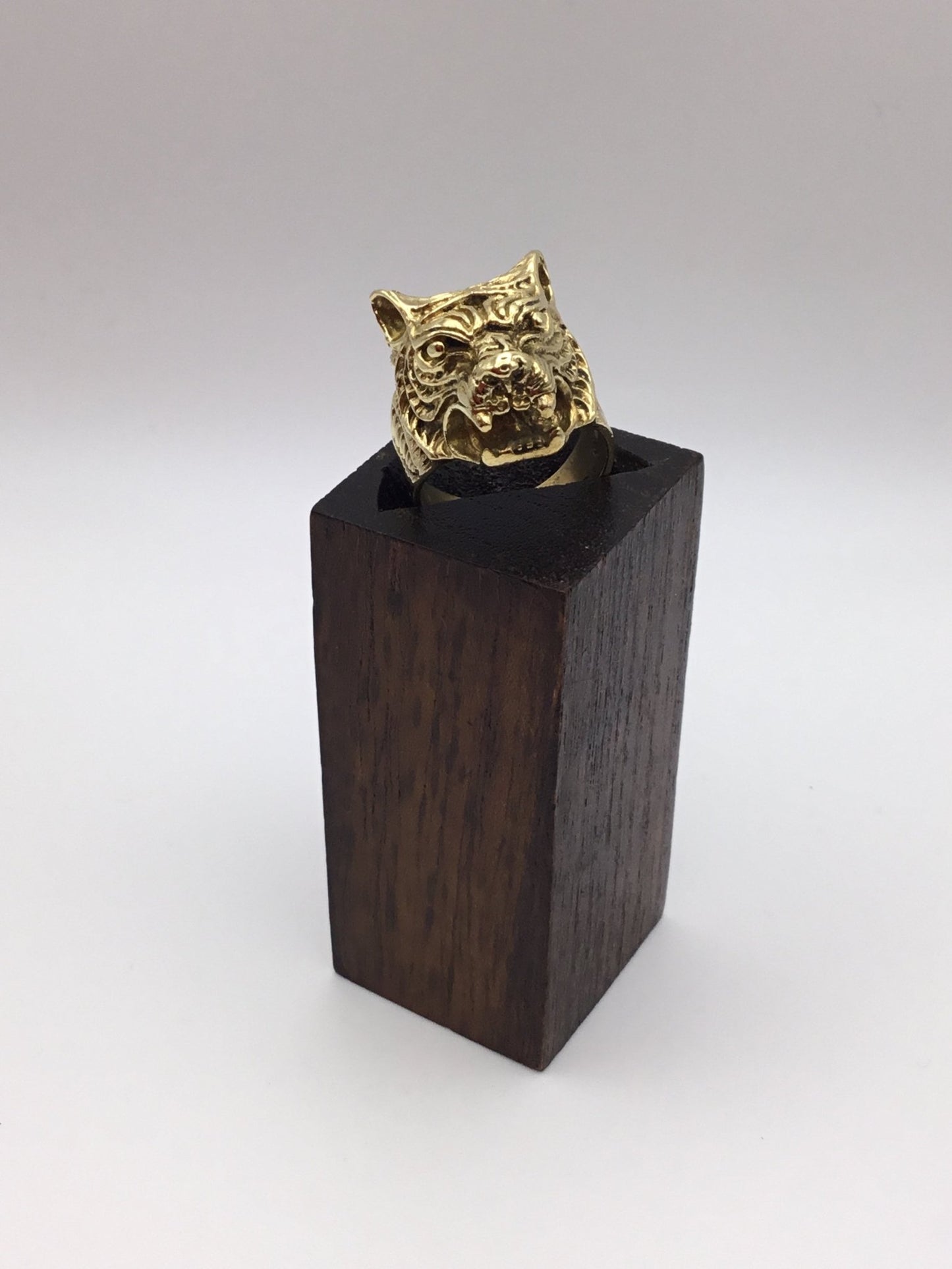 Tiger Head Ring: Brass and Silver Plated Brass - Violet Elizabeth - Jewellery