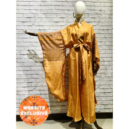 The silk  Golden Temple Kimono - Violet Elizabeth