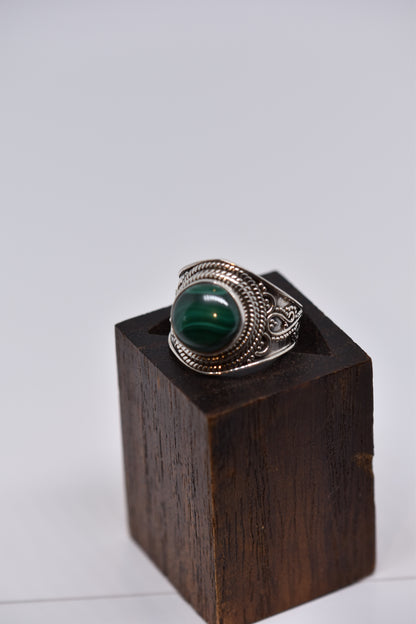 Malachite Silver Ring - Violet Elizabeth