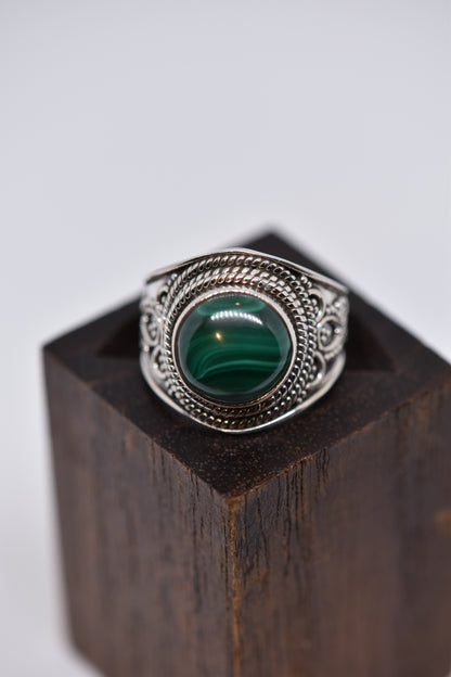 Malachite Silver Ring - Violet Elizabeth