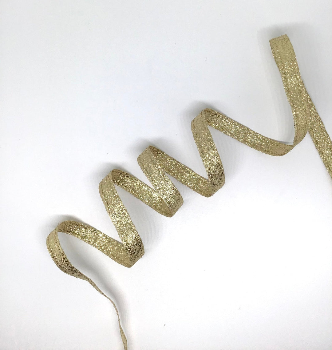 10mm gold metallic ribbon - Violet Elizabeth - Haberdashery