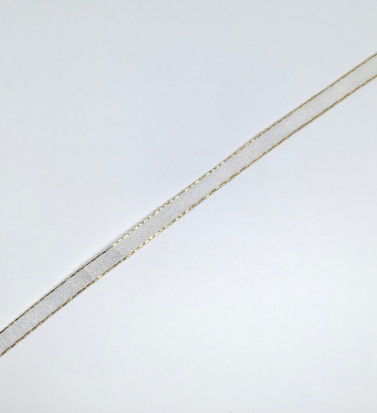 10mm white & gold ribbon - Violet Elizabeth - Haberdashery