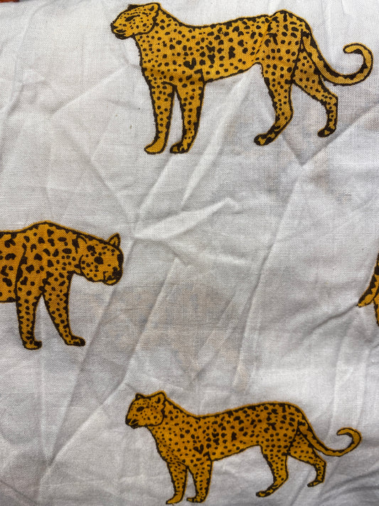 Cheetah in daylight Screen Printed Fabric 100% Cotton