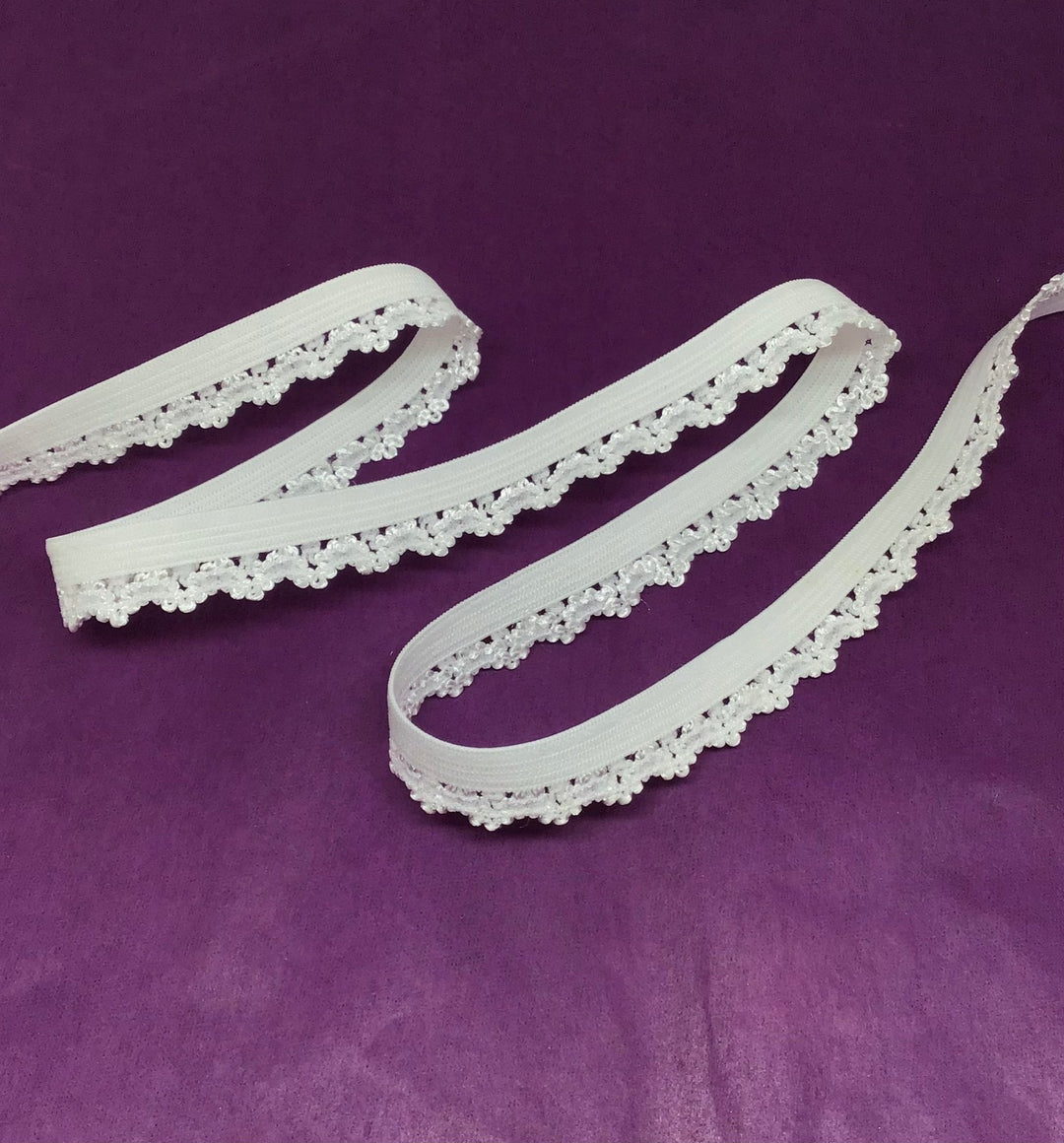 12mm Snow White Knicker Elastic - Violet Elizabeth - Haberdashery
