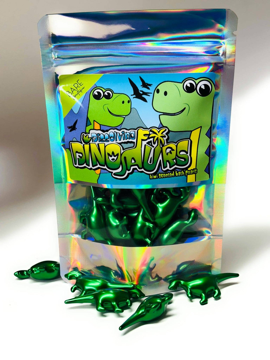 15 x Dinosaur Shaped Bath Pearls - Kiwi Scented - Violet Elizabeth - 