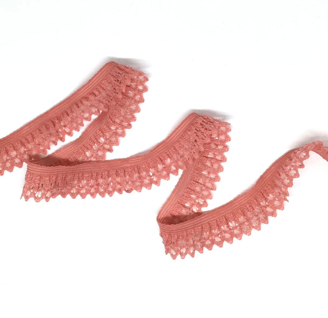 15mm Old Rose Lingerie Elastic - Violet Elizabeth - Haberdashery