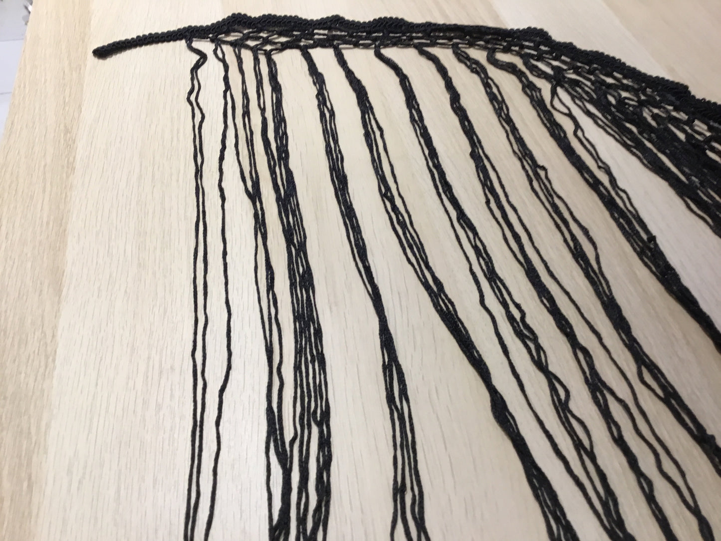 50cm Long knotted Fringe black