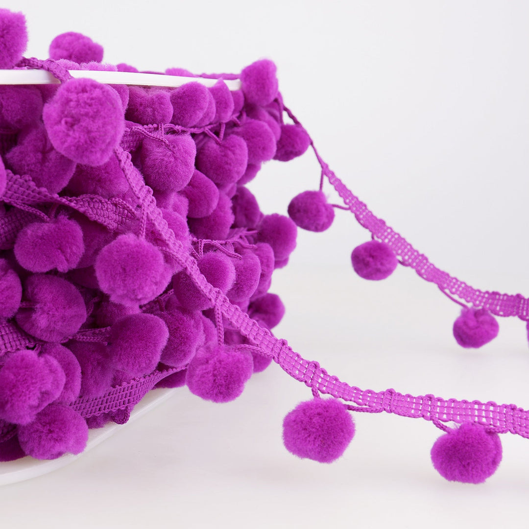 28mm PomPom Trim - Violet Elizabeth - Haberdashery