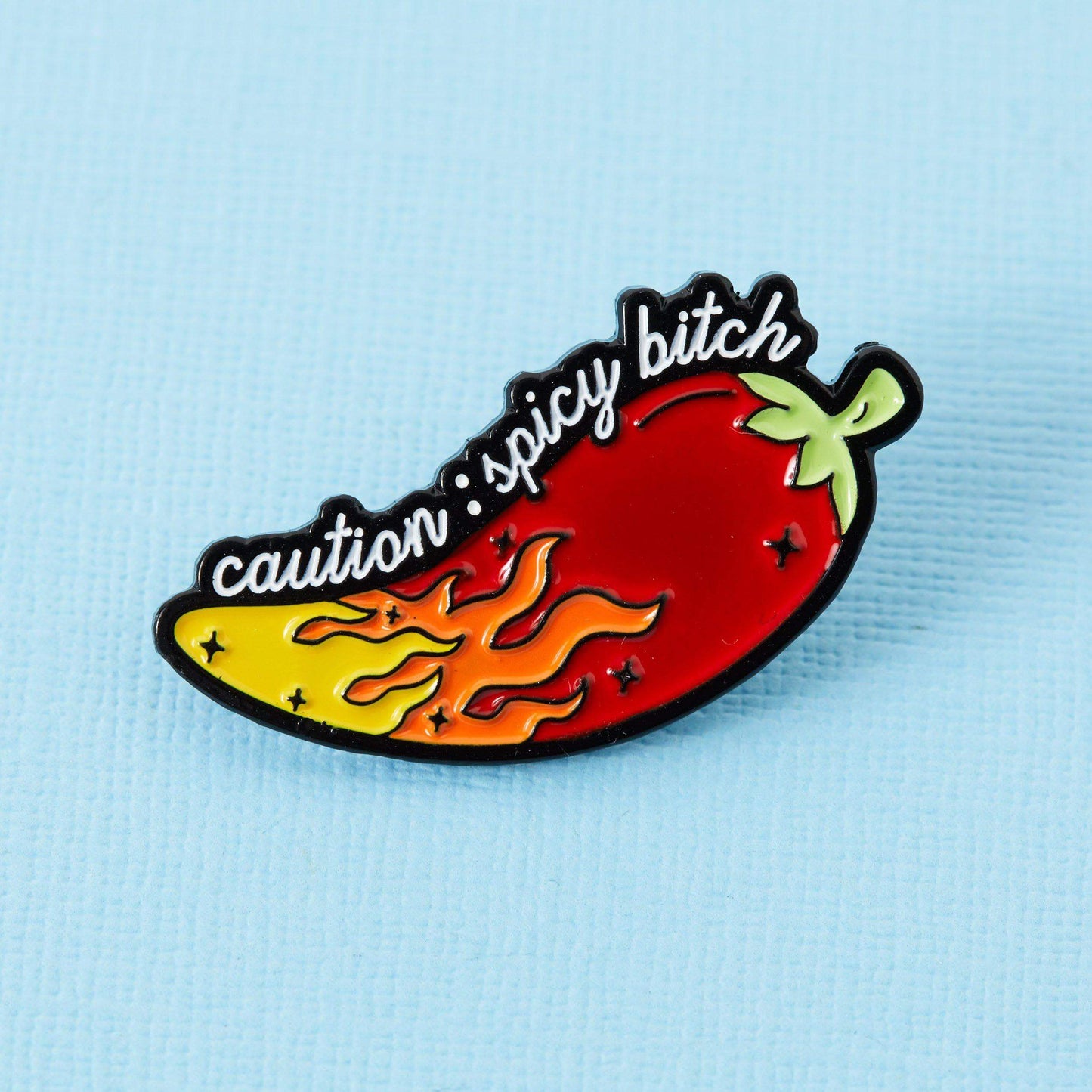 Caution: Spicy Bitch Enamel Pin