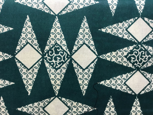 Green geometric Wax print fabric