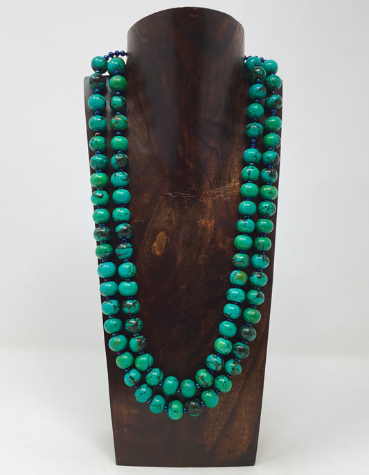 Turquoise Pearls Natural stone Necklace - Violet Elizabeth