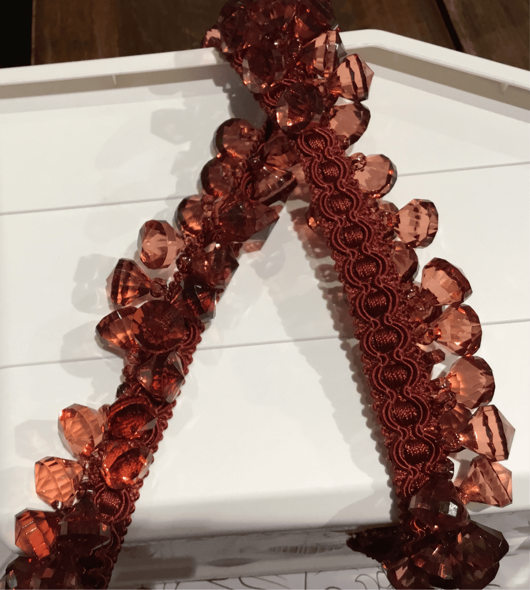 40mm ruby tassel trim - Violet Elizabeth - Haberdashery