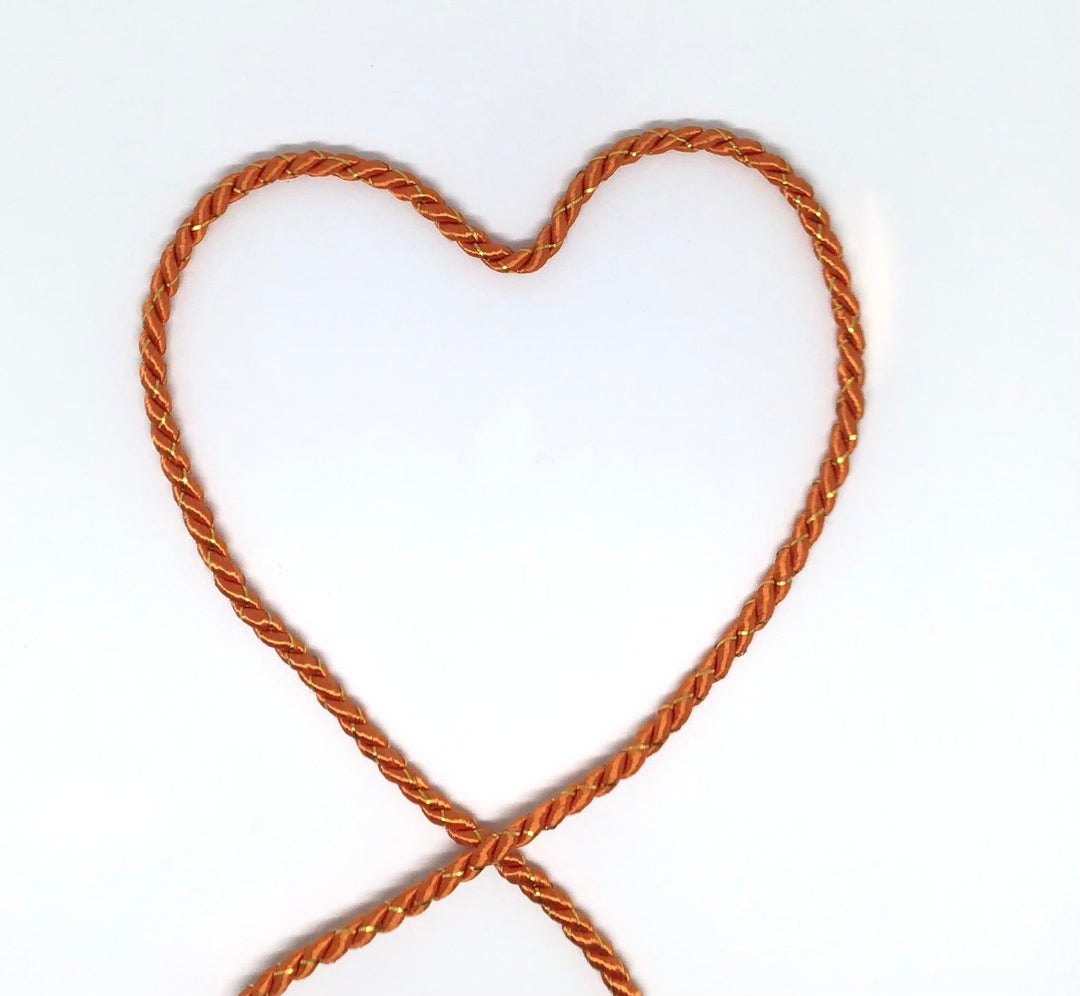 4mm cord orange & gold - Violet Elizabeth - Haberdashery