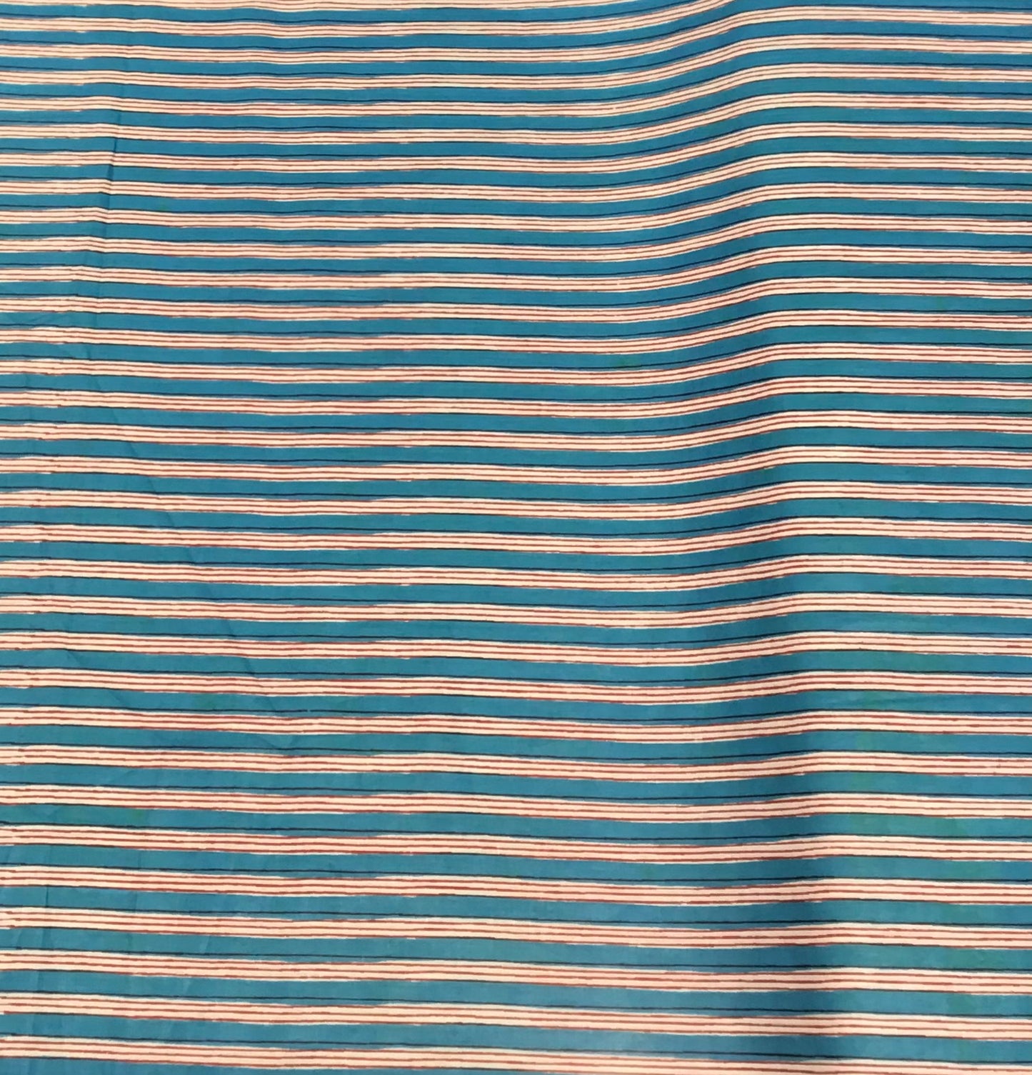 (Copy) Red, blue and white stripe Screen Printed Fabric 100% Cotton