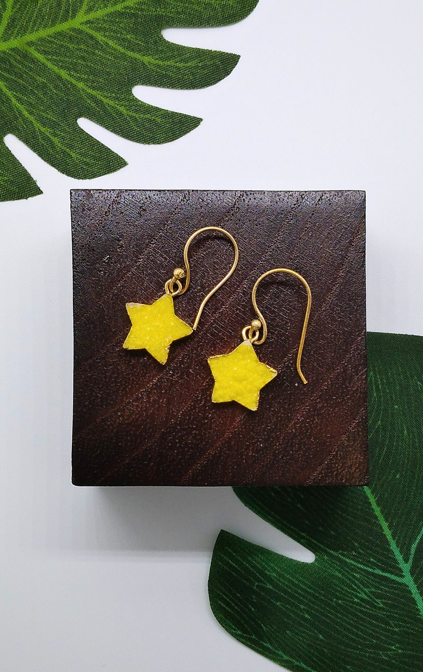 Sunlight Sugar Druzy Star Earrings