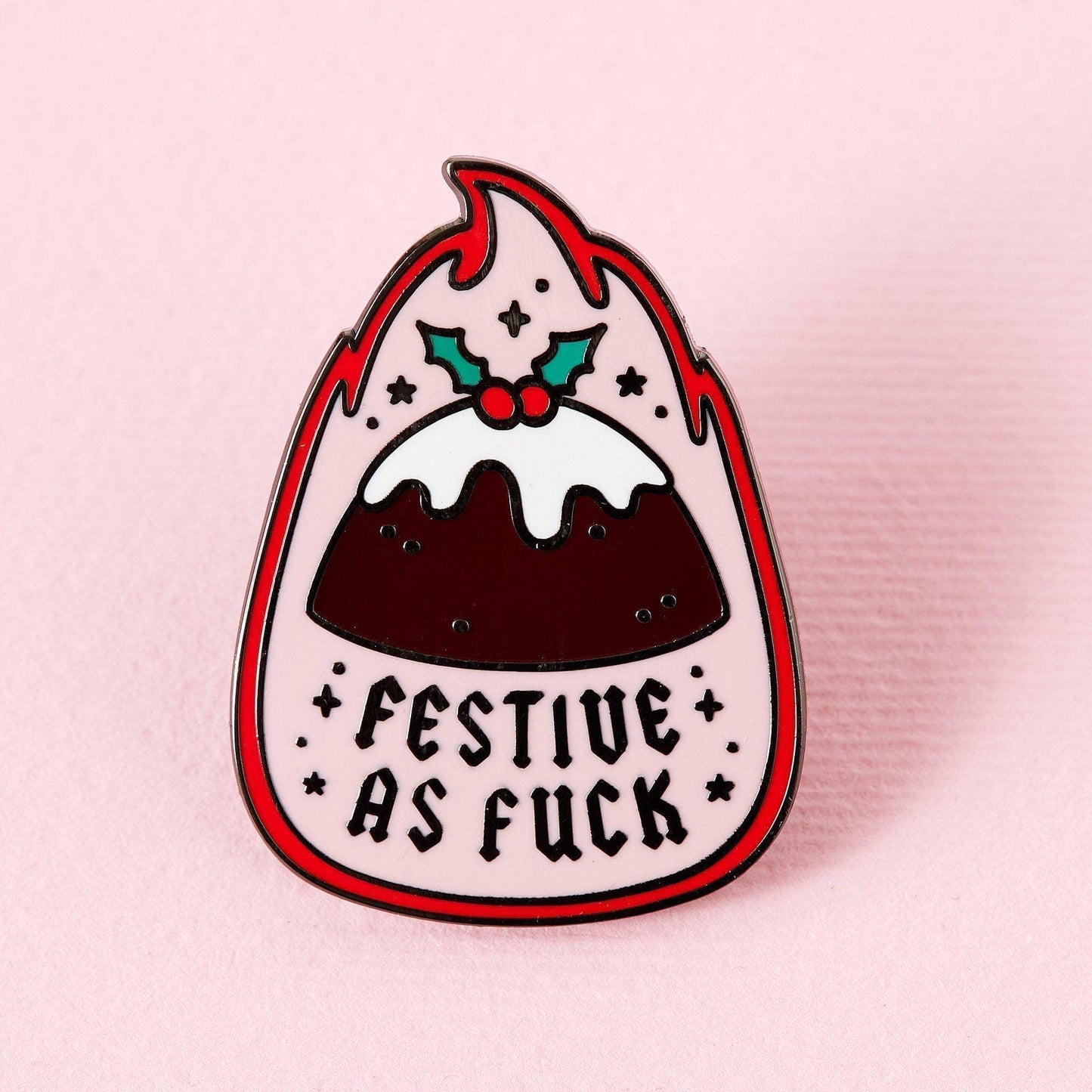 Festive As Fuck Pudding Enamel Pin