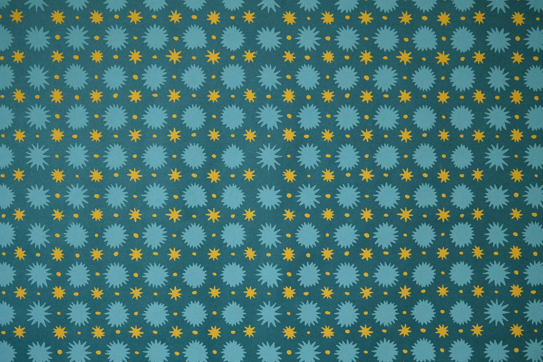 UK/EU: Teal Stars Wrapping Paper