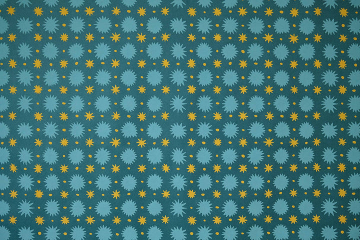UK/EU: Teal Stars Wrapping Paper
