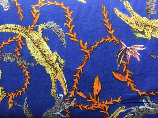 Crazy crocodiles Screen Printed Fabric 100% Cotton