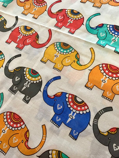 Elephant Parade Screen Printed Fabric 100% Cotton