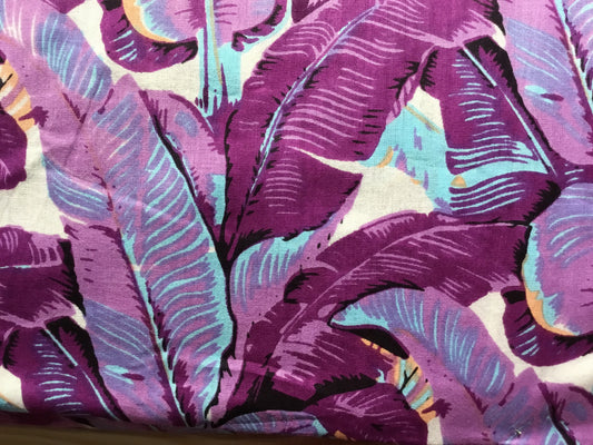 Purple jungle print Screen Printed Fabric 100% Cotton