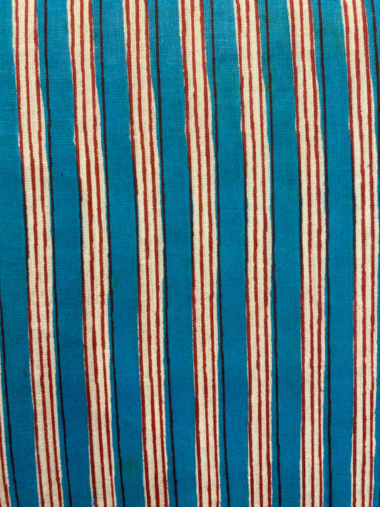 (Copy) (Copy) Red, green and white stripe Screen Printed Fabric 100% Cotton