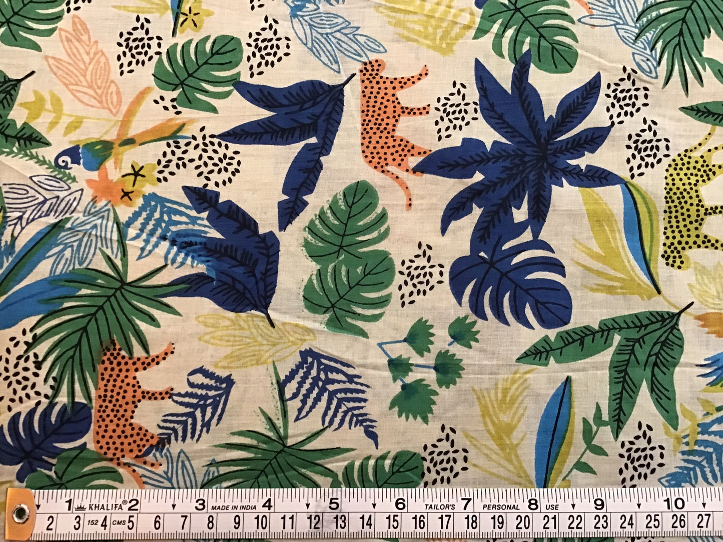 Cool Jungle Screen Printed Fabric 100% Cotton