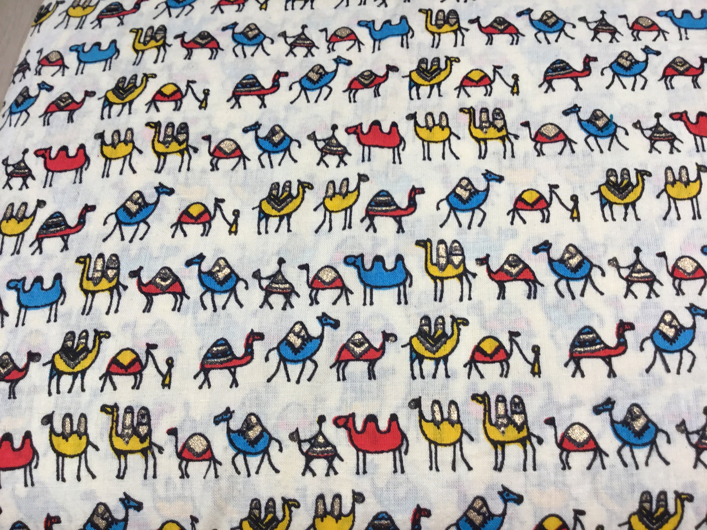 Camel parade Screen Print Fabric 100% Cotton