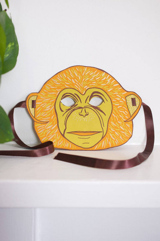 Monkey Mask Greeting Card