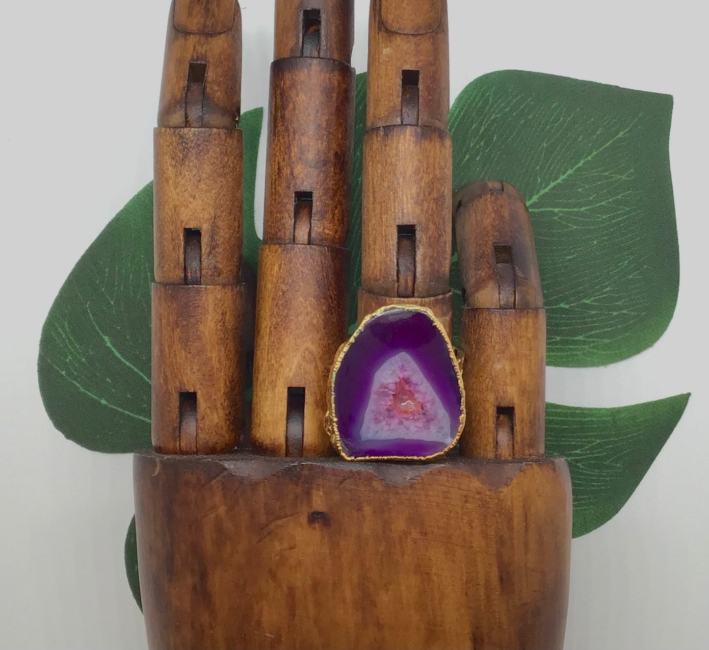 Purple Moon Magical Agate Slice Ring